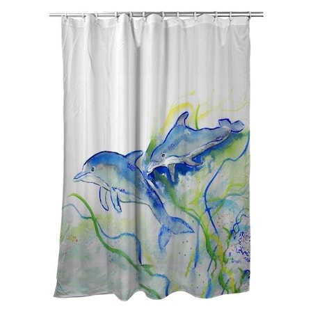 Betsy Drake Betsy Drake SH002 70 x 72 in. Betsys Dolphins Shower Curtain SH002